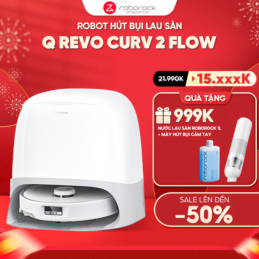 Robot hút bụi Roborock Qrevo Curv 2 Flow – Bảo hành chính hãng 24 Tháng