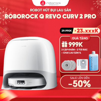 Robot hút bụi Roborock Qrevo Curv 2 Pro – Bảo hành chính hãng 24 Tháng