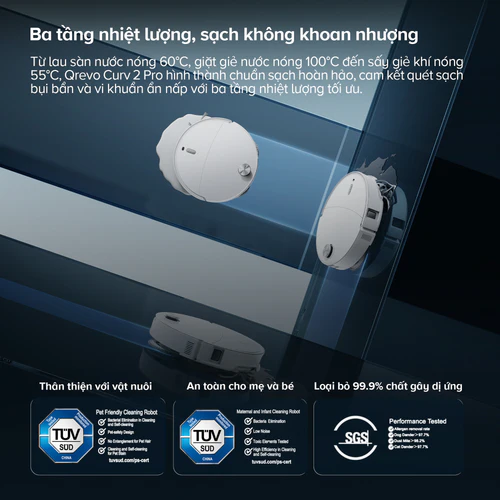 Robot hút bụi Roborock Qrevo Curv 2 Pro – Bảo hành chính hãng 24 Tháng