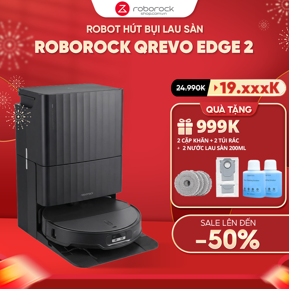 Robot hút bụi Roborock Qrevo Edge 2 – Bảo hành chính hãng 24 Tháng