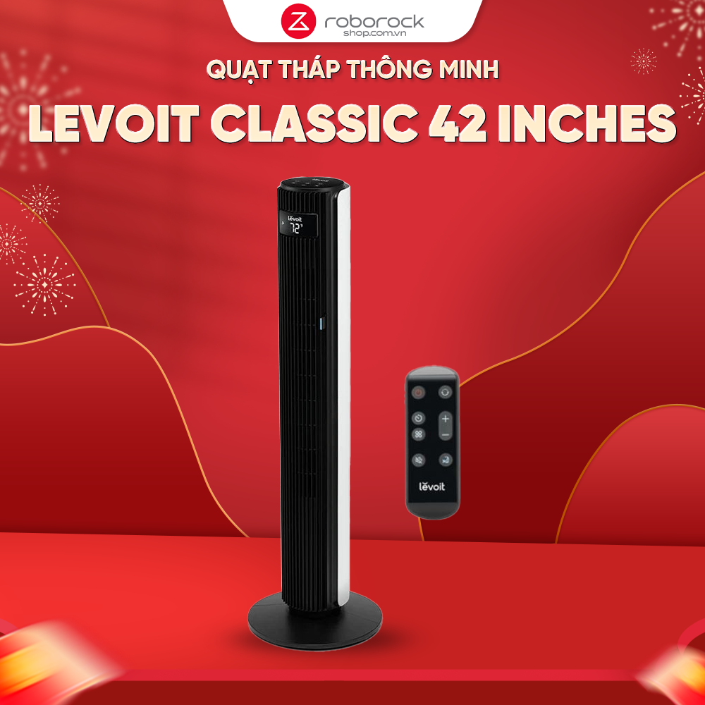 Quạt Tháp Điều Hòa Thông Minh Levoit Classic 42 inches | Có remote điều khiển – Cảm biến nhiệt độ | Bảo hành 24 Tháng