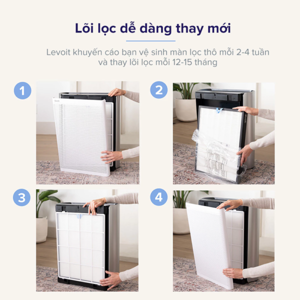 Lõi Lọc Không Khí Chính Hãng Cho Máy Lọc Không Khí Levoit EverestAir | Lọc Bụi Mịn – Khử Mùi – Lõi HEPA – Than Hoạt Tính
