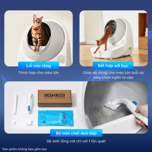 Máy Dọn Phân Cho Mèo Tự động CatLink Pro X Luxury | Khử mùi – Kết nối app – Cảm biến an toàn – Bảo Hành 12 Tháng