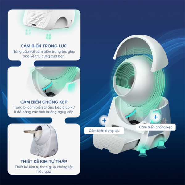 Máy Dọn Phân Cho Mèo Tự động CATLINK Young | Khử mùi hiệu quả – Cảm biến an toàn – Ngăn chứa lớn – Bảo Hành 12 Tháng