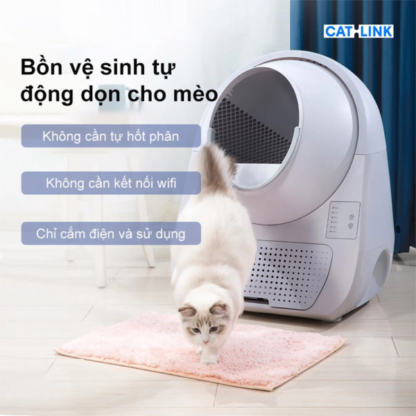 Máy Dọn Phân Cho Mèo Tự động CATLINK Young | Khử mùi hiệu quả – Cảm biến an toàn – Ngăn chứa lớn – Bảo Hành 12 Tháng