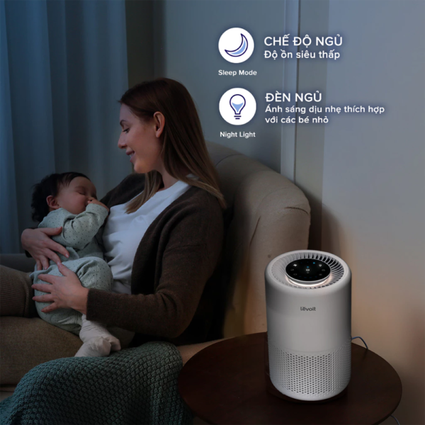 Máy Lọc Không Khí Levoit Core 200S – Lõi HEPA 3 lớp lọc bụi mịn – Hẹn giờ – Kết nối app – Đèn ngủ | Bảo hành 24 Tháng