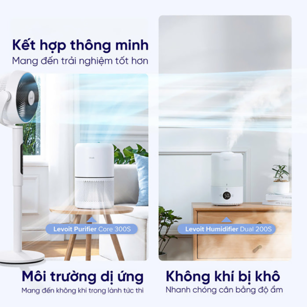 Quạt Tuần Hoàn Không Khí Levoit CirculAir 22.9cm |  Cảm biến nhiệt độ- 12 cấp gió – Mát đến 30m – Xoay đa hướng | Bảo hành 24 Tháng