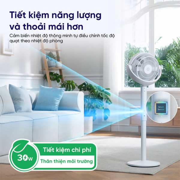 Quạt Tuần Hoàn Không Khí Levoit CirculAir 22.9cm |  Cảm biến nhiệt độ- 12 cấp gió – Mát đến 30m – Xoay đa hướng | Bảo hành 24 Tháng