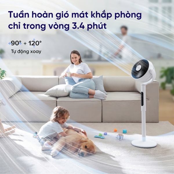 Quạt Tuần Hoàn Không Khí Levoit CirculAir 22.9cm |  Cảm biến nhiệt độ- 12 cấp gió – Mát đến 30m – Xoay đa hướng | Bảo hành 24 Tháng