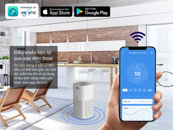 Máy Lọc Không Khí Levoit Core 600S – Lọc bụi mịn – Đèn cảm biến chất lượng không khí – Hẹn giờ | Bảo hành 24 Tháng