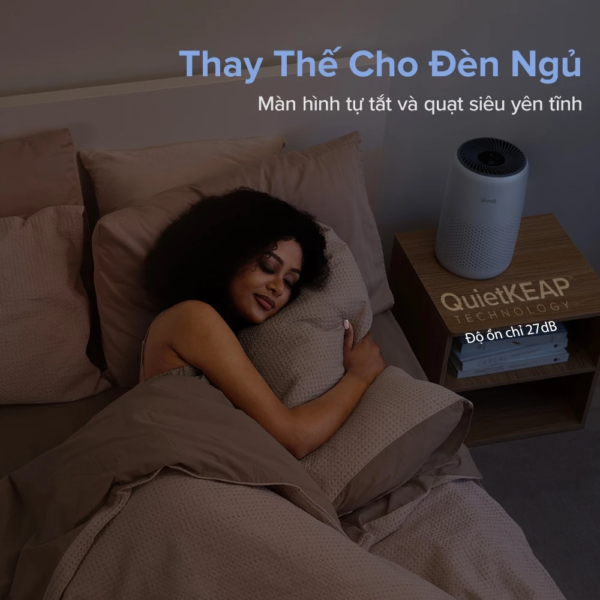 Máy Lọc Không Khí Levoit Core Mini – Lõi HEPA 3 lớp lọc bụi mịn-Khuếch tán tinh dầu-Màn điều khiển – Bảo hành 24 Tháng