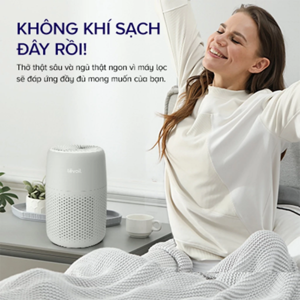 Máy Lọc Không Khí Levoit Core Mini Pro – Lõi HEPA 3 lớp lọc bụi mịn – Khuếch tán tinh dầu – Màn điều khiển – Bảo hành 24 Tháng