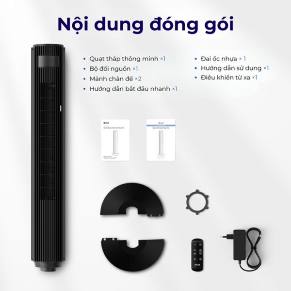 Quạt Tháp Điều Hòa Levoit Smart Wifi 42 inches | Kết nối app – Cảm biến nhiệt độ – 12 cấp gió | Bảo hành 24 Tháng