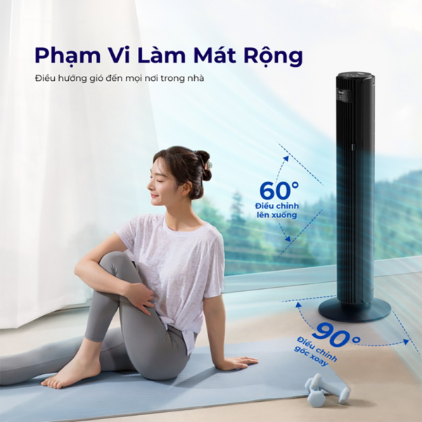Quạt Tháp Điều Hòa Levoit Smart Wifi 42 inches | Kết nối app – Cảm biến nhiệt độ – 12 cấp gió | Bảo hành 24 Tháng