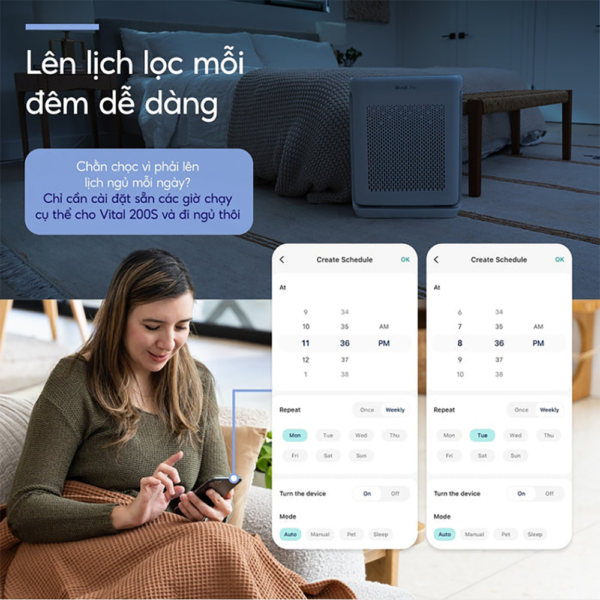 Máy Lọc Không Khí Cho Thú Cưng Levoit Vital 200S – Lọc bụi mịn – Khử mùi, hút lông – Đèn cảm biến chất lượng | Bảo hành 24 Tháng