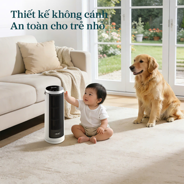 Quạt Tháp Thông Minh Levoit Windi Mini | Điều khiển từ xa – 5 tốc độ gió – Tiết kiệm điện – Bảo hành 24 Tháng