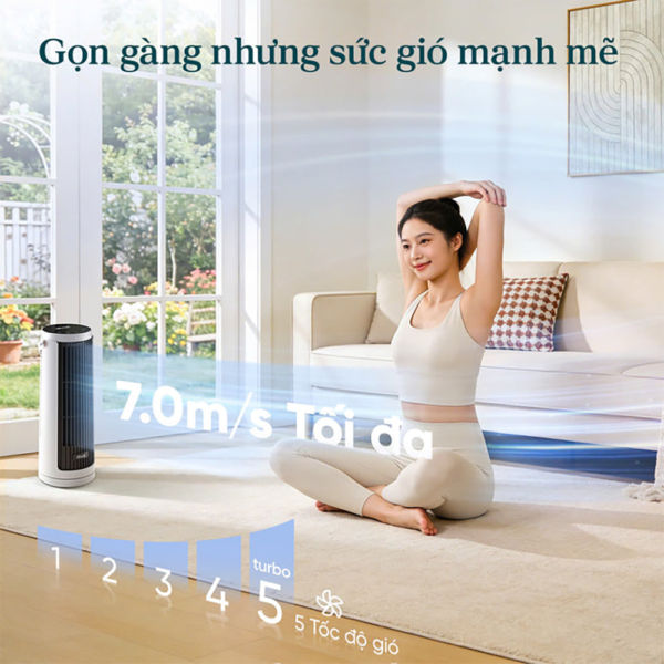 Quạt Tháp Thông Minh Levoit Windi Mini | Điều khiển từ xa – 5 tốc độ gió – Tiết kiệm điện – Bảo hành 24 Tháng