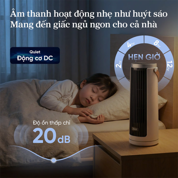 Quạt Tháp Thông Minh Levoit Windi Mini | Điều khiển từ xa – 5 tốc độ gió – Tiết kiệm điện – Bảo hành 24 Tháng