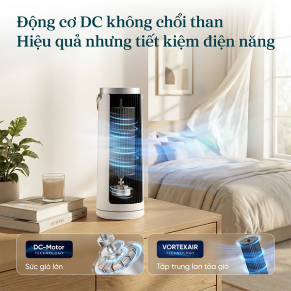 Quạt Tháp Thông Minh Levoit Windi Mini | Điều khiển từ xa – 5 tốc độ gió – Tiết kiệm điện – Bảo hành 24 Tháng