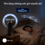 Quạt Tháp Thông Minh Levoit Windi Mini Pro | Điều khiển từ xa – Đèn ngủ – 5 tốc độ gió – Tích điện | Bảo hành 24 Tháng