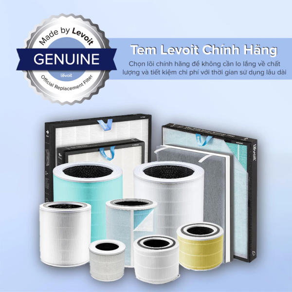 Lõi Lọc Không Khí Chính Hãng Cho Máy Lọc Không Khí Levoit Core 600S | Lọc Bụi Mịn – Khử Mùi – Lõi HEPA – Than Hoạt Tính